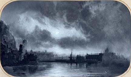 Barthélemy LAUVERGNE (1805-1871).  
Paesaggio al c