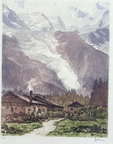 Joanny DREVET (1889-1969). 
Aux Bossons 
Acquatint