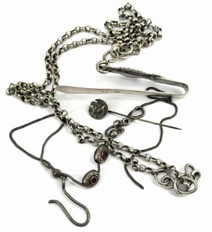 Conjunto de joyas, alfiler de corbata, llavero, ca