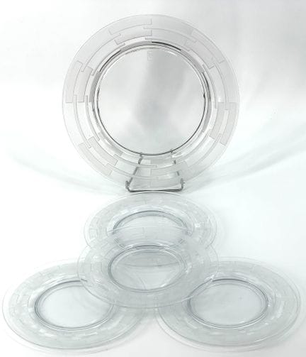 Dish and four plates made of marli stone with Art 