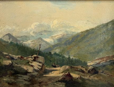 Scuola francese del XIX secolo.
Viaggiatore in mon