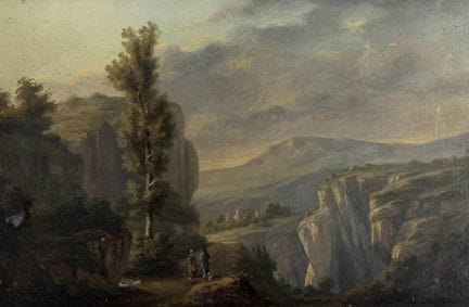 19th-century French school.
Mountain landscape wit