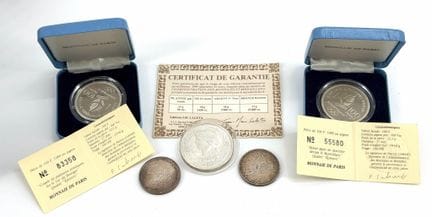 Set di monete commemorative in argento comprendent