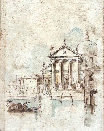 Scuola del XIX secolo. 
Veduta della Salute a Vene