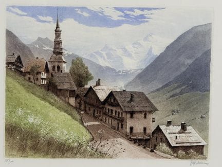 Joanny DREVET (1889-1969). 
Hauteluce. 
Acquatinta