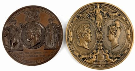 [MEDAGLIA]
Set di 2 medaglie in bronzo e rame comp