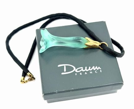 DAUM. 
Collar «Jasmin» de pasta de vidrio turquesa