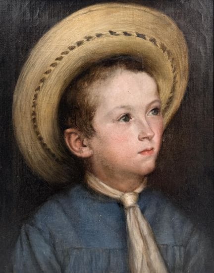 Scuola francese, intorno al 1900. 
Ragazzino con c