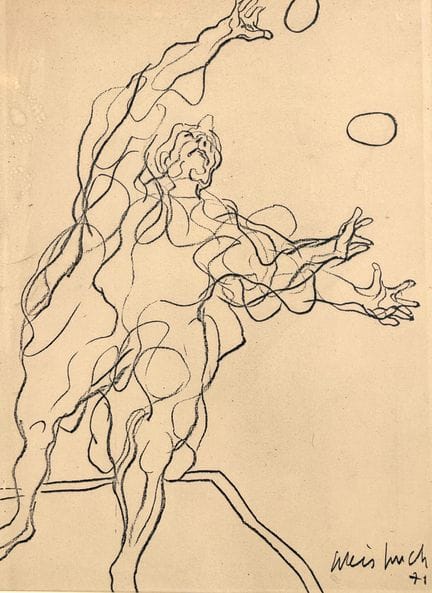 Claude WEISBUCH (1927-2014) 
Il giocoliere. 
Litog