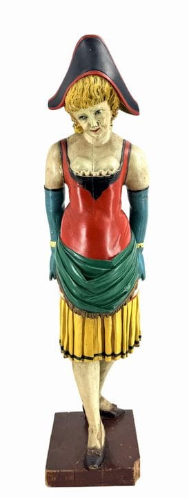 Scultura in legno policromo raffigurante una giova