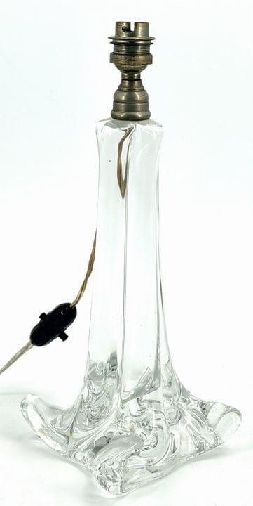 BACCARAT.
Base di lampada, fusto quadrilobato svas