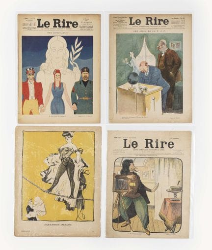 3 copie del giornale «Le Rire» e una copia di «L’A