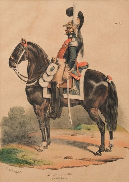 According to BELLANGER 
"Gendarmerie Cavalry" 
Two