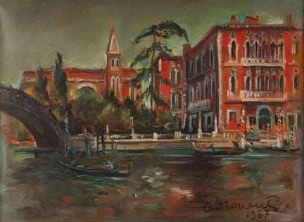 阿曼德·德鲁安（1898-1978）
《威尼斯宫殿》
布面油画，右下角签名并标注年份“97”
52 
