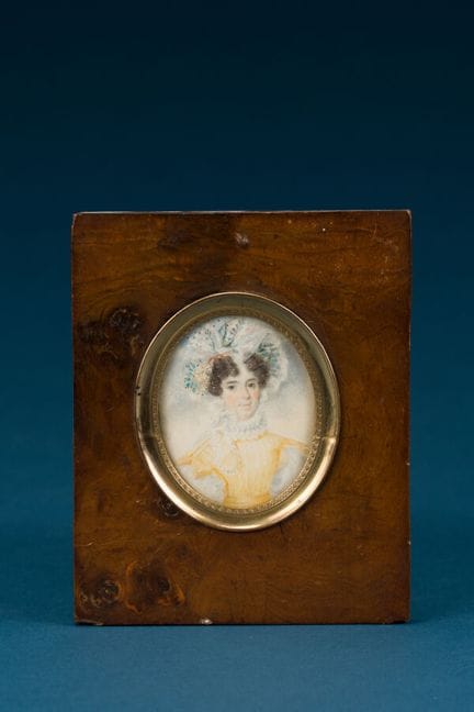 19th-Century French School 
"Woman with a Flowered