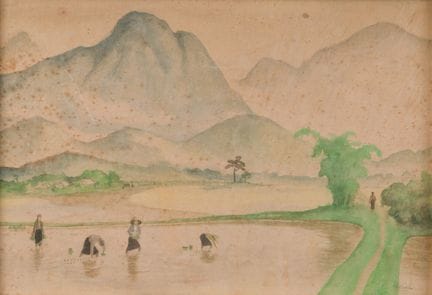 H. BONG (20th century)
"Work in the Rice Field"
Pa