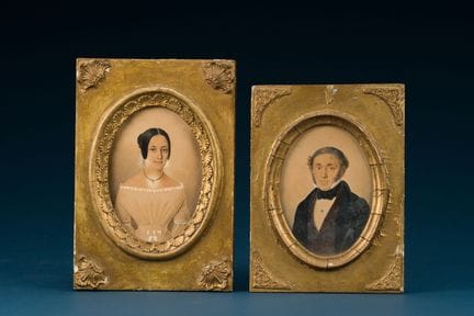 Mid-19th-century French school 
"Portraits of Mr. 