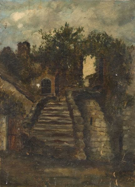 19th-Century French School
"Staircase"
Oil on canv