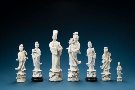 China, 19th century
Set of seven white porcelain G