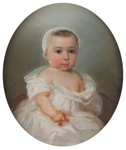 19th-Century French School
"Child Holding a Cluste