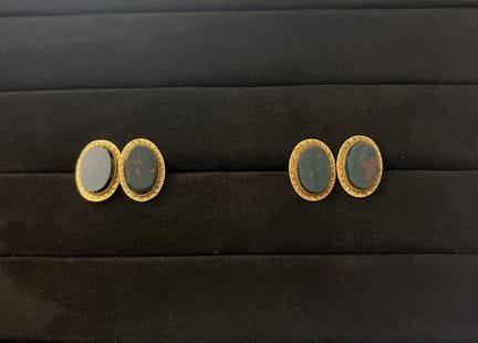 PAR DE BOTONES DE MANGA de oro amarillo de 750 mil