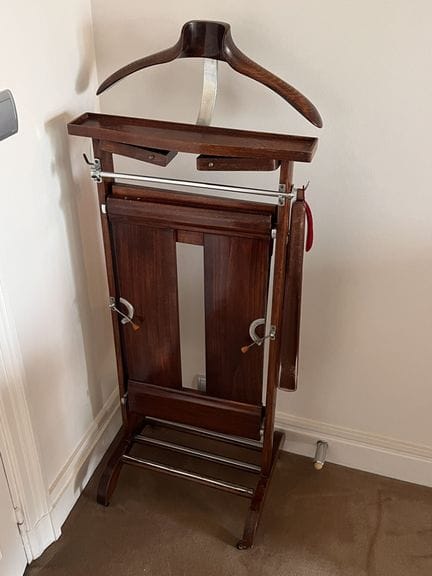 Varnished wooden NIGHTSTAND on a base with casters