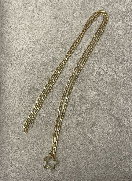 750-thousandths yellow gold NECKLACE with elongate