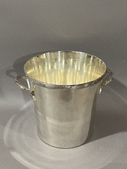 CUBITO para champán de metal plateado con decoraci
