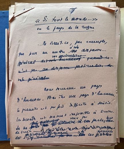 DANINOS (Pierre). Typewritten manuscript with exte