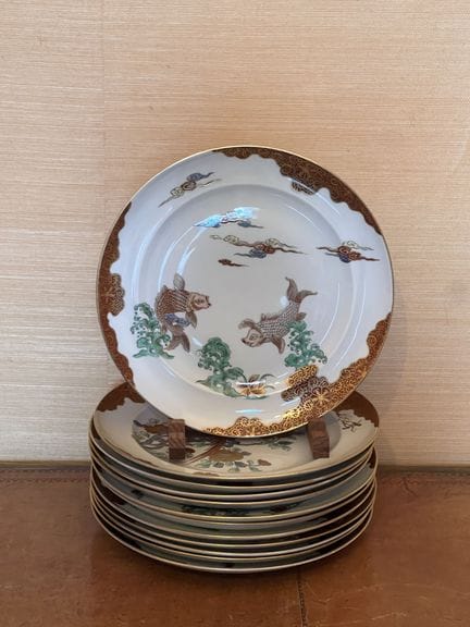 ROUARD PARIS 
Porcelain dinner service with a Japa
