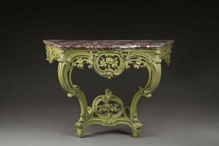 Console da parete in legno verniciato di verde, mo