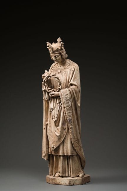 Statua di San Luigi con in mano la corona di spine