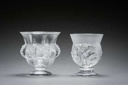LALIQUE
Due piccoli vasi in cristallo tagliato e s
