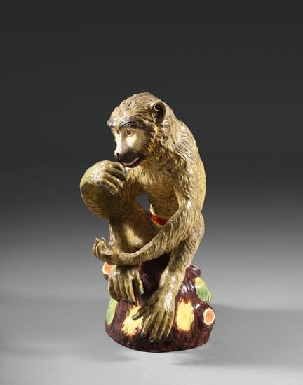 Divers
Statuette de singe assis sur un tertre en p