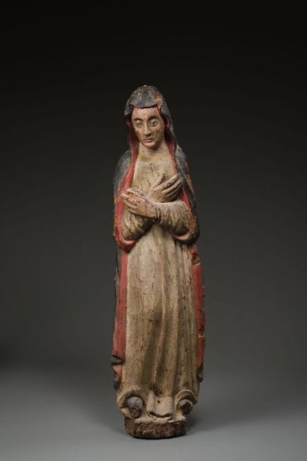 Madonna del Calvario in legno scolpito e policromo