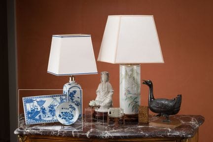 CHINE 
Plaque en céramique bleu blanc à décor d'un