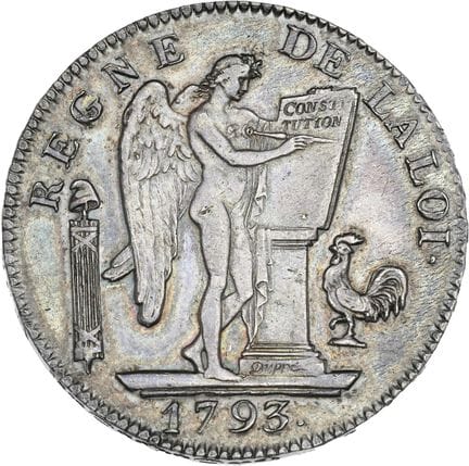 CONVENTION (1791-1792)
Écu de 6 livres. 1793. Pari