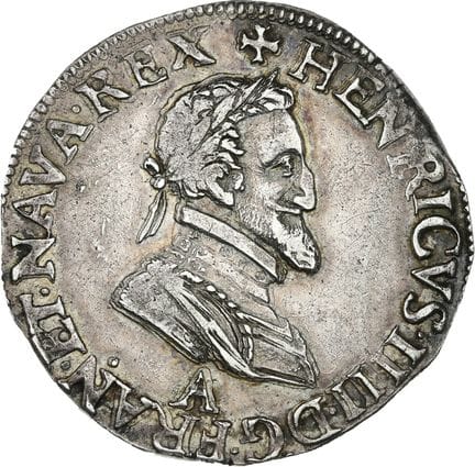 HENRI IV (1589-1610)
Demi franc. 1602. Paris.
Bust
