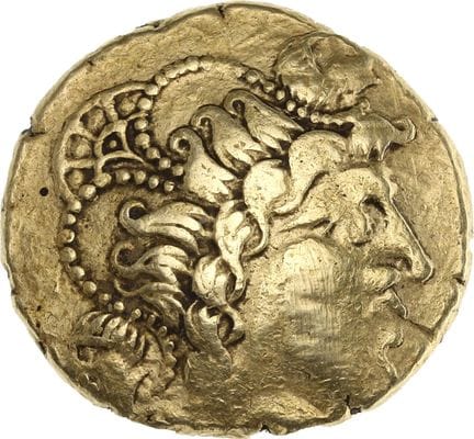 ANDÉCAVI, région d'Angers
Statère d'or. 7,47 g.
Tê