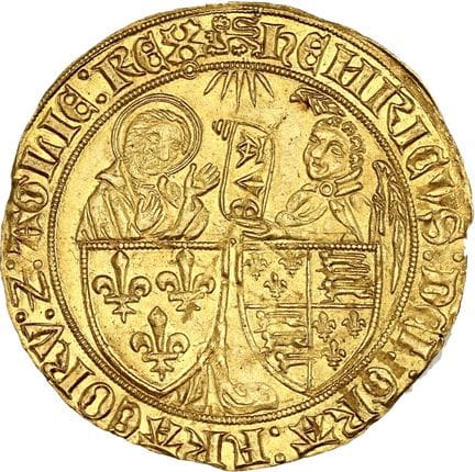 HENRI VI (1422-1453)
Salut d'or. Rouen. 3,54 g.
L'