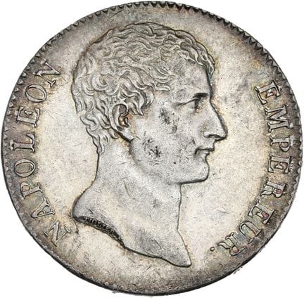 PREMIER EMPIRE (1804-1814)
5 francs, tête nue. An 