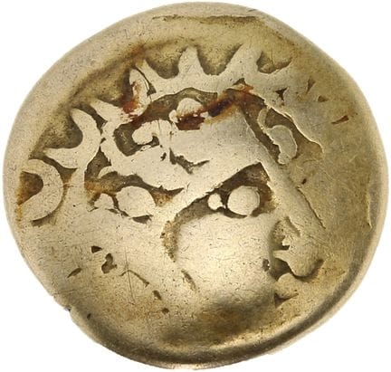 INCERTAINE, Est de la Gaule
Quart de statère d'or.