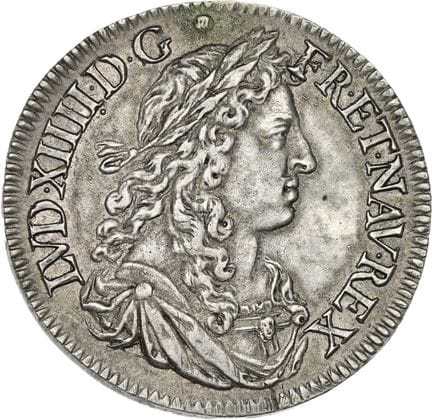 LOUIS XIV (1643-1715)
Demi écu au buste juvénile. 