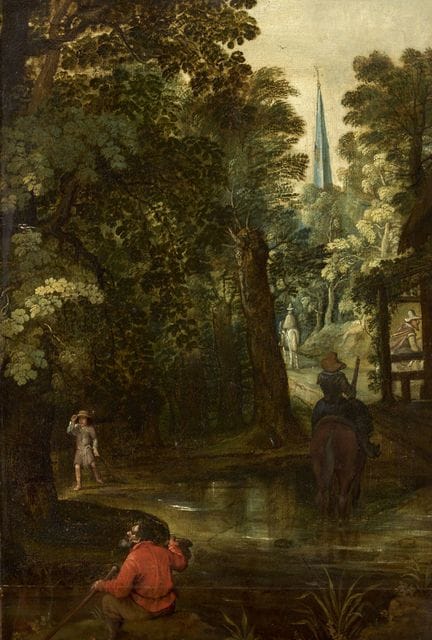 École flamande 17e.
Huile sur toile (rentoilée): C