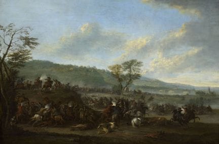 École flamande circa 1700.
Huile sur panneau: Choc
