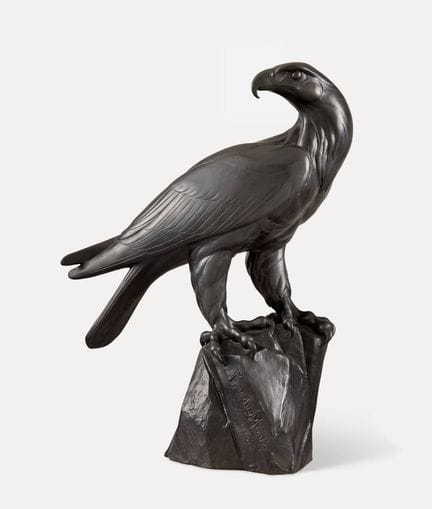雷蒙德·德·梅斯特·德·贝岑布罗克男爵 比利时画派（1904-1995）。
深色古铜色青铜雕塑：《皇