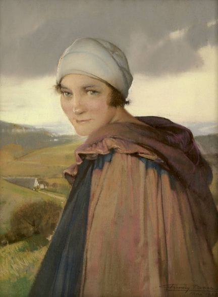 Firmin BAES École belge (1874-1943).
Pastel sur to
