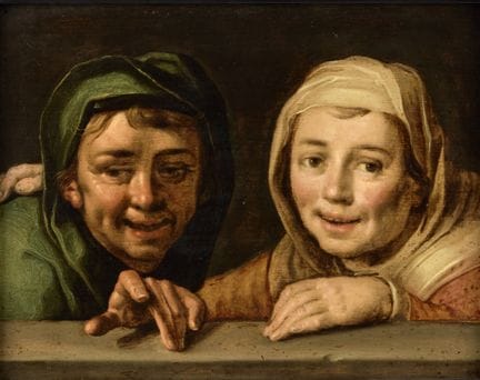 École hollandaise 17e.
Huile sur panneau: Les joye