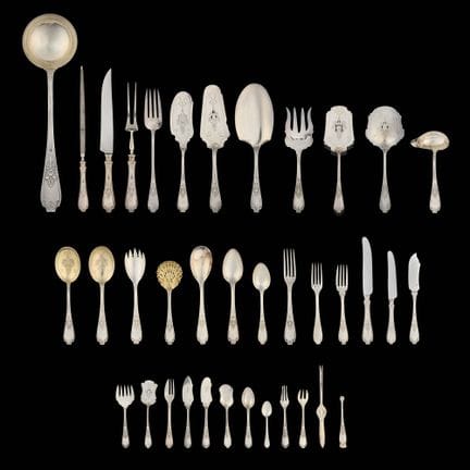 Wiskemann.
Silverware: A large silver service in a