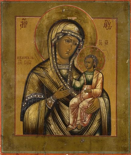 Opera russa del XIX secolo.
Icona su legno: Madonn